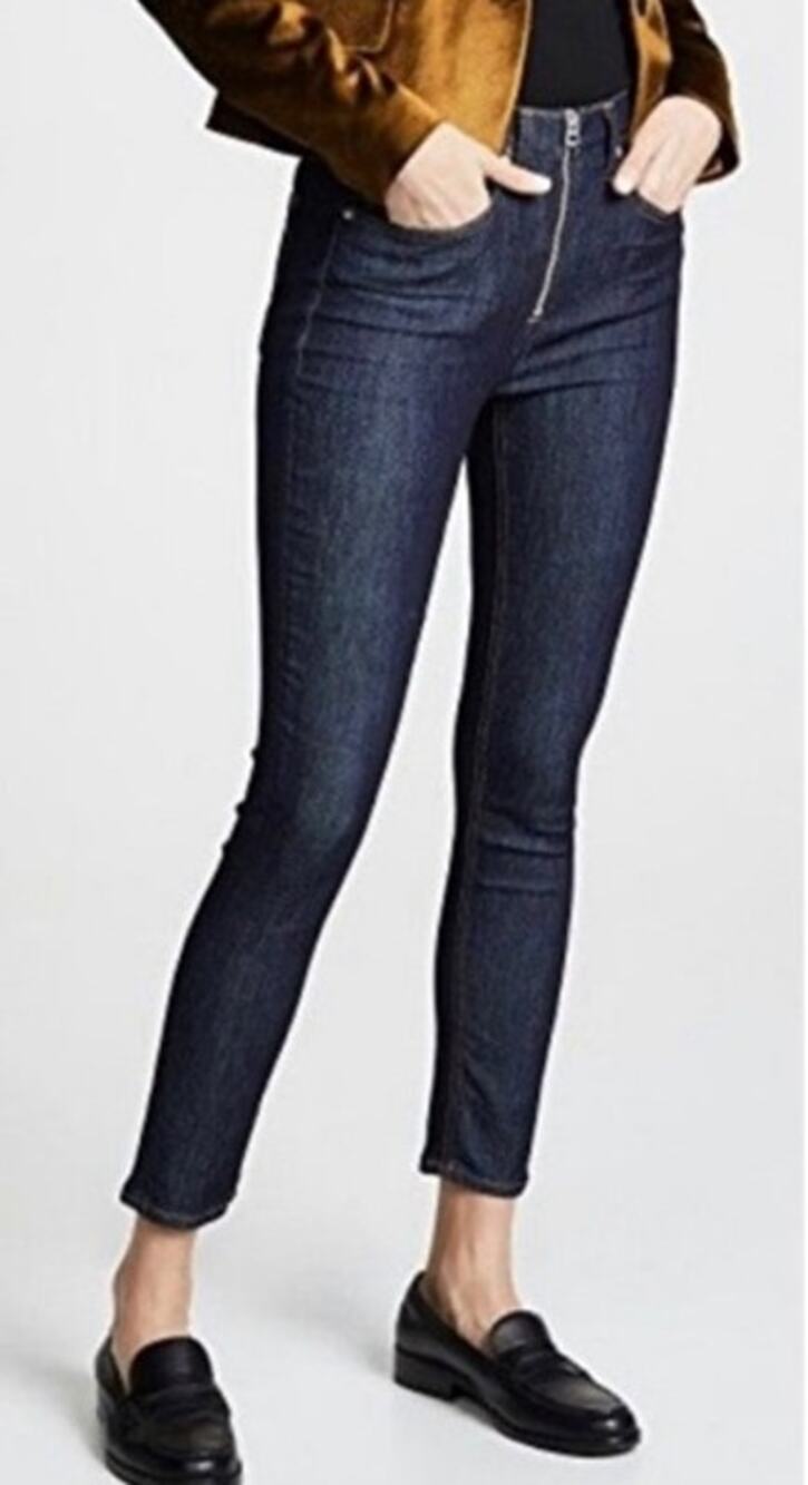 Rag & Bone Womens Onslow High Rise Skinny Jeans Zipper Size 25 Mia Blue Classic